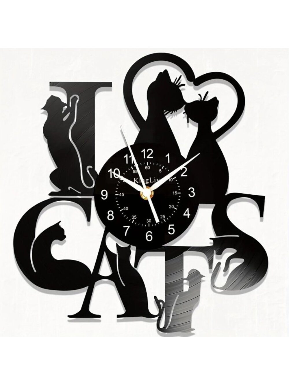 Unique Cat-Themed Noiseless Wall Clock, 30cm - Perfect Gift for Cat Lovers, Home